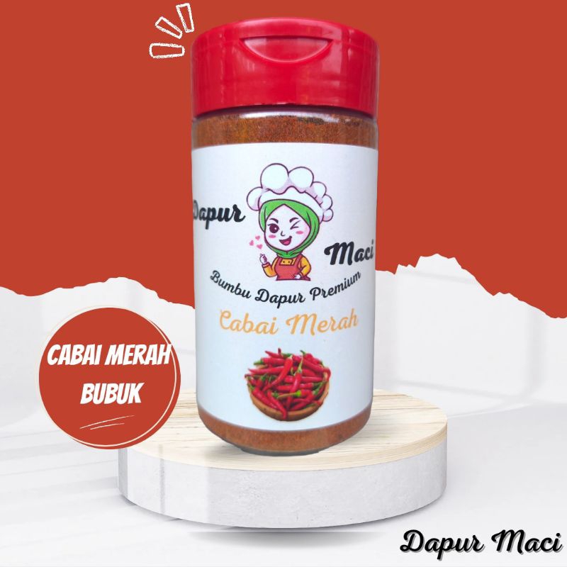 

Cabe Merah Bubuk / Ground Chili / Bumbu Dapur Bubuk Botol 50 Gr - Dapur Maci