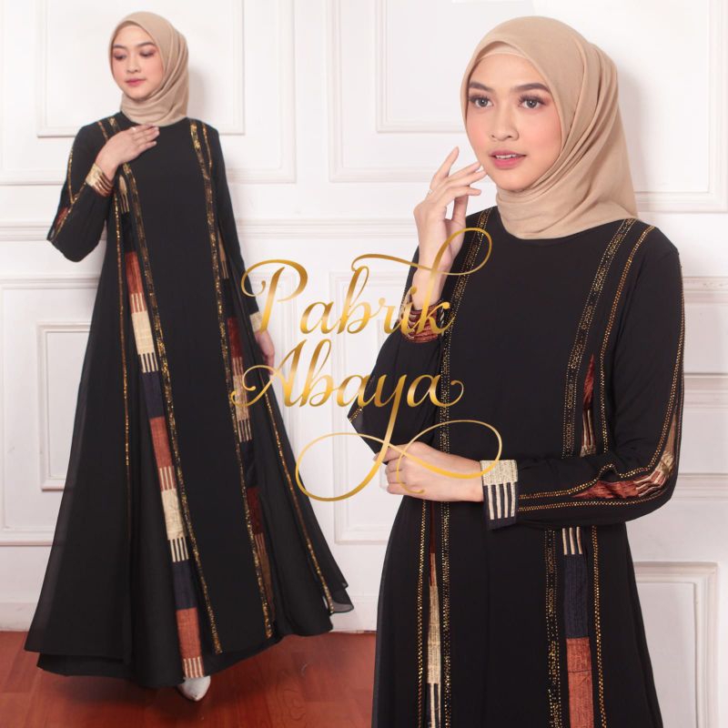 Gamis Abaya Turkey #5086 Bordir Payet by Pabrik Abaya