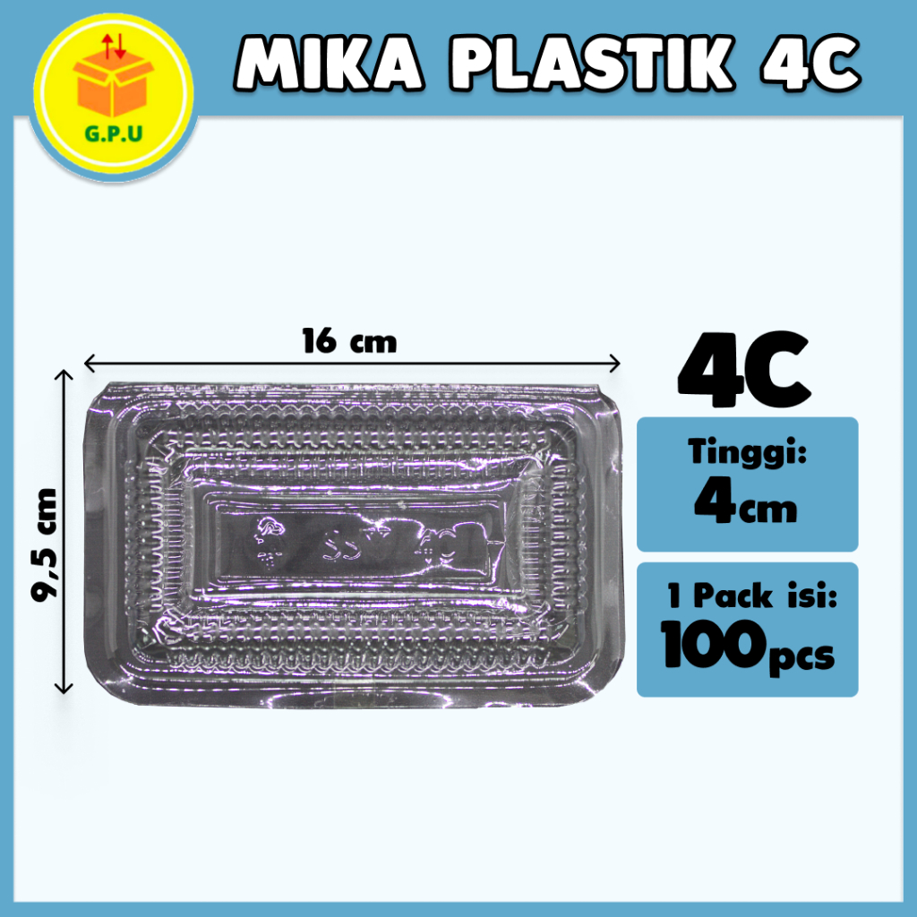 

PLASTIK MIKA KUE // MIKA PLASTIK BENING ISI 100 UKURAN 4C