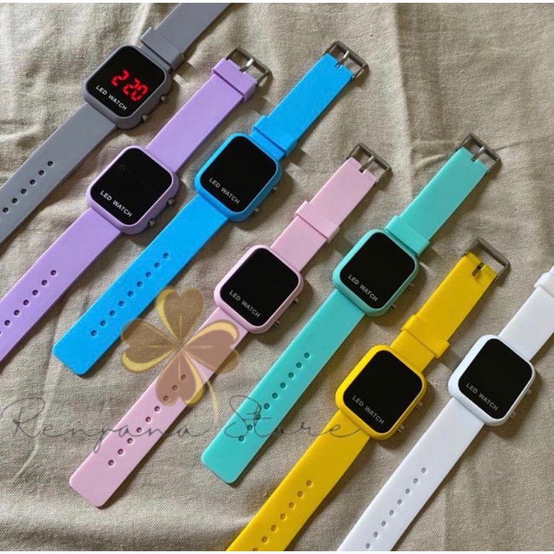 Jam Tangan Wanita LED Digital Cewek Jam LED Watch Jam Tangan Kekinian LED Digital Jam Tangan Model K