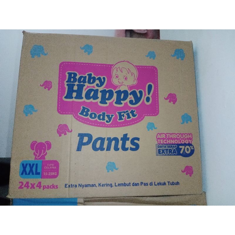 baby happy satu karton UK XXL/24 isi 4 ball /pampers murah 1 karton