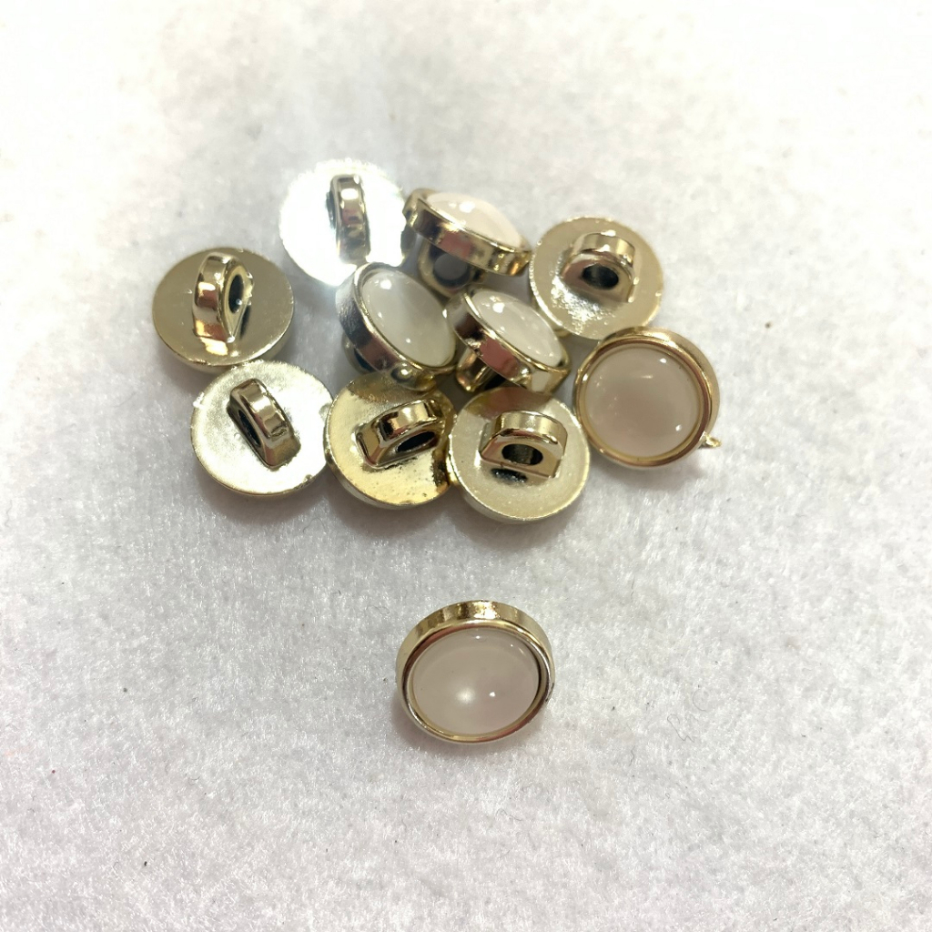 Kancing Mutiara Premium Warna Light Dark Gold List Emas Perak Bentuk Mutiara Jamur Pearl Model Motif