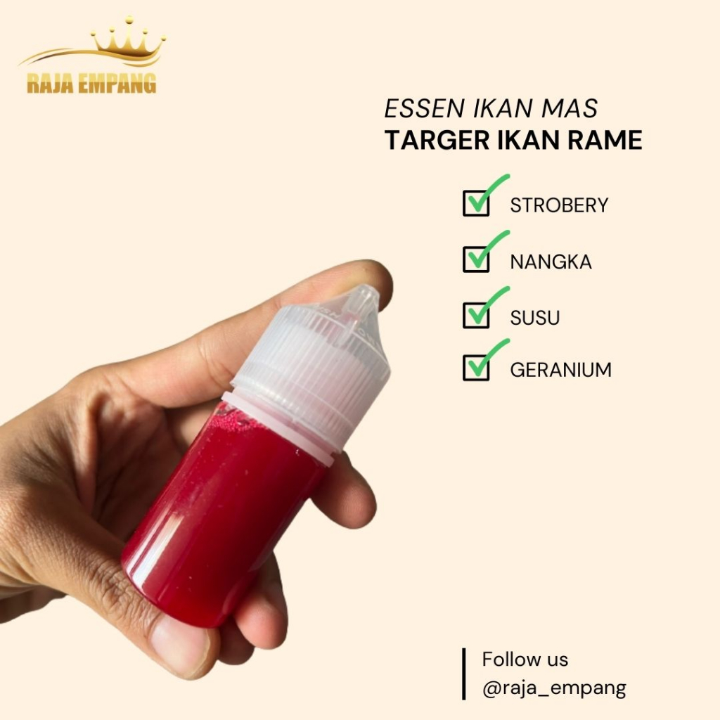 ESSEN IKAN MAS AROMA STROBERY NANGKA SUSU GERANIUM UNTUK IKAN RAME