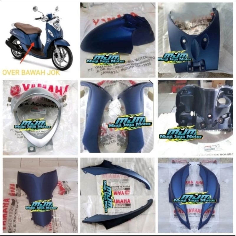 COVER BODY HALUS YAMAHA FINO GRANDE 125 BIRU DOFF 2020-2021 ORIGINAL YAMAHA