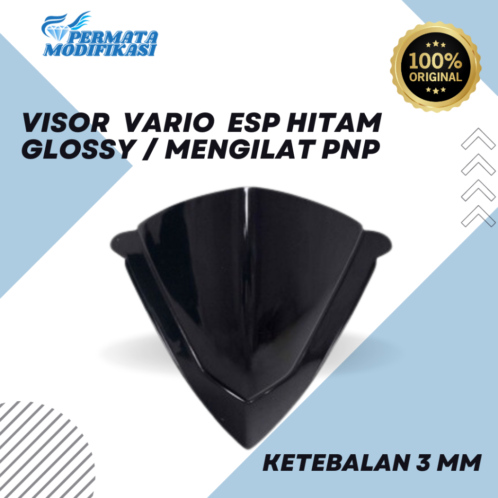 VISOR VARIO 125 TECHNO HITAM GLOSSY / VISOR TGP VARIO 125 OLD LAMA MENGKILAT PNP PERMATA MODIFIKASI