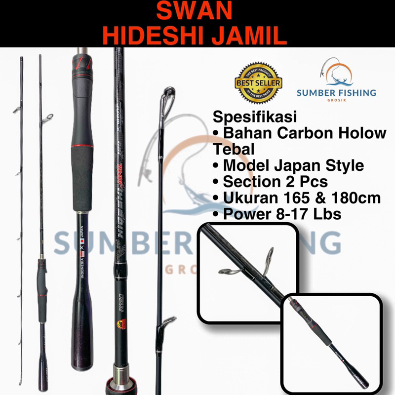 Joran Pancing SPINING Carbon Holow - SWAN HIDESHI JAMIL 8-17 Lbs 165cm & 180cm