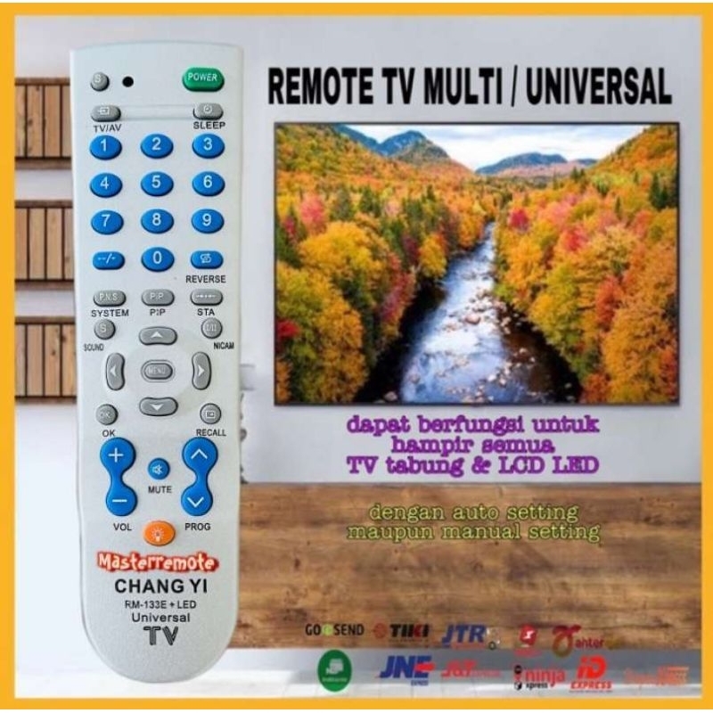 REMOTE MULTI UNIVERSAL Chung HE RM133E+LED REMOTE TV TABUNG suport LCD LED HJ 133