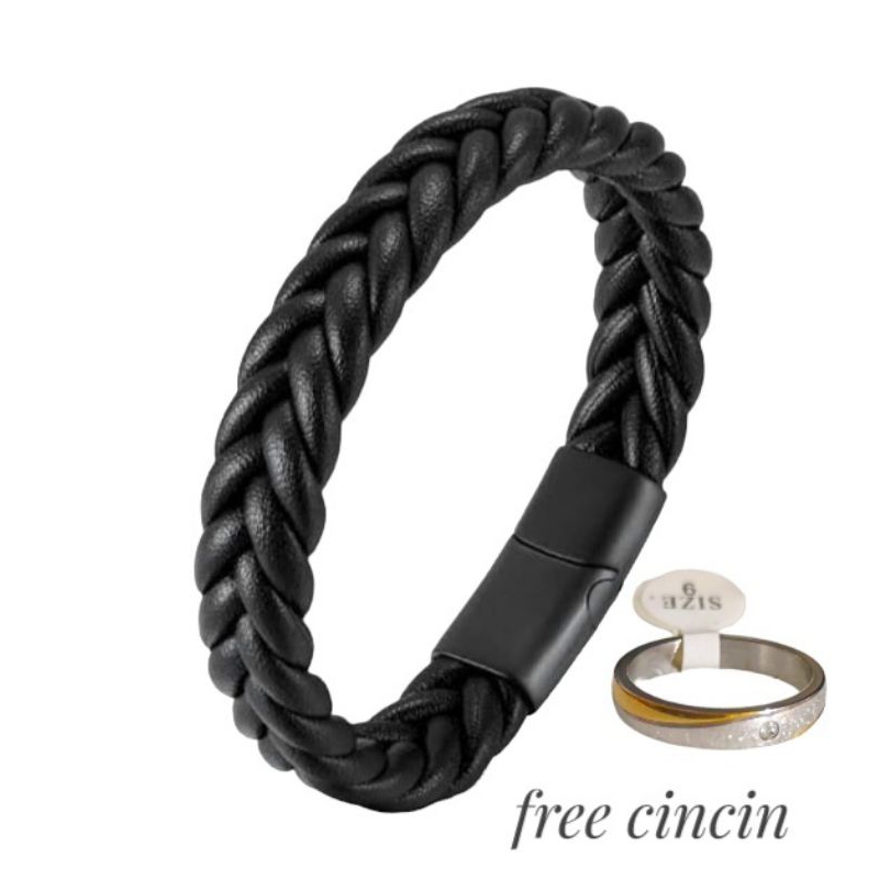 Gelang Leather Pria / Gelang kulit / Gelang Cowok