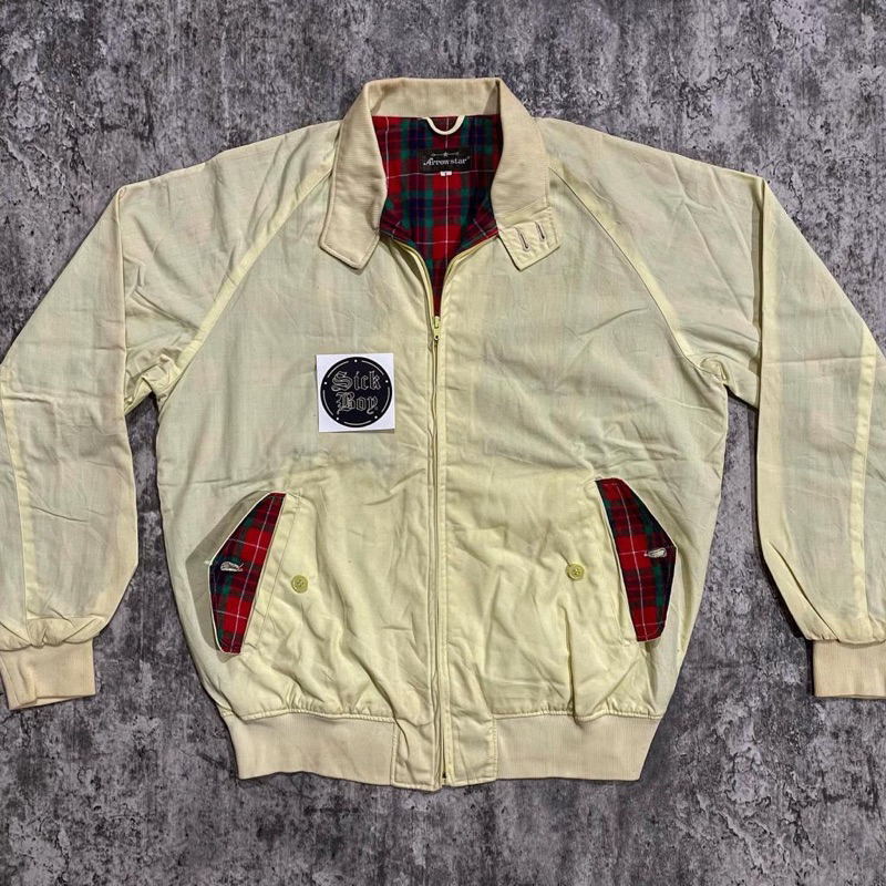 Jaket Harrington / Harrington Jacket Ar*ow St*r Cream Red Tartan