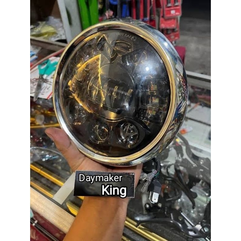 Daymaker VIXION BULAT Scorpio RX King set batok - Lampu depan Custome Headlamp bulat