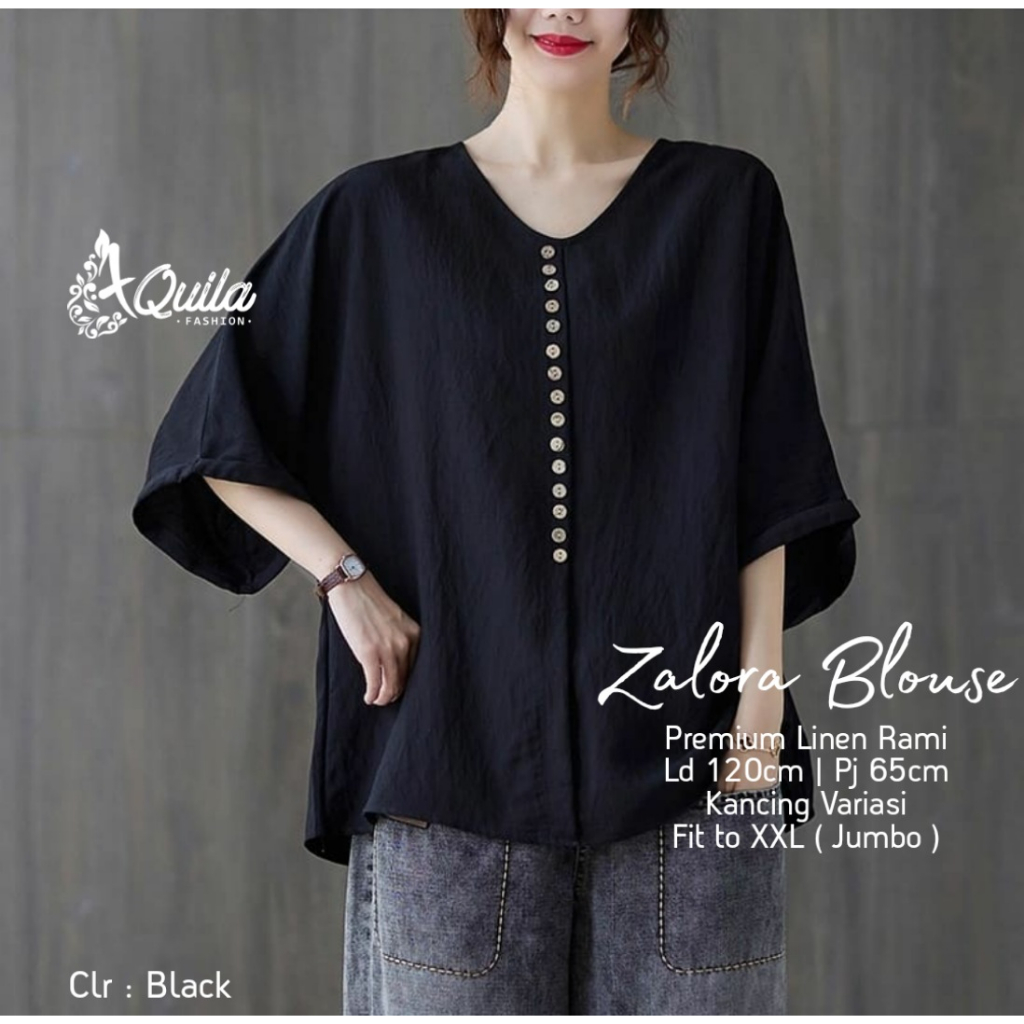 [Bisa Bayar Ditempat / COD] Zallora Blouse by Aquila Zallora jumbo blouse atasan wanita size jumbo f