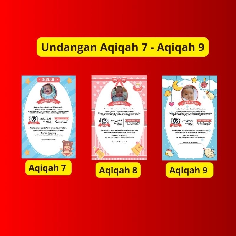 Undangan Aqiqah / Undangan Tasyakuran / undangan murah / undangan mengayun / undangan tasyakuran Aqi
