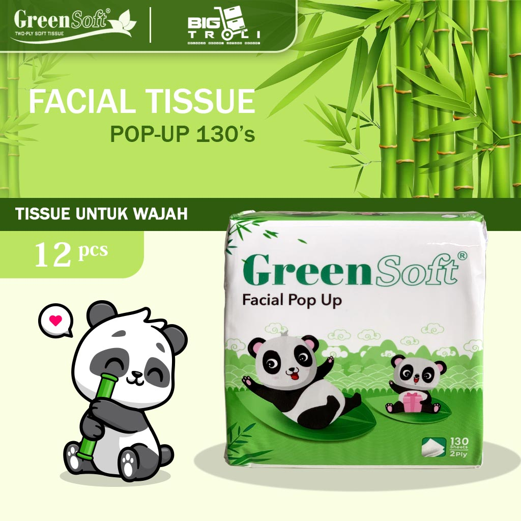 Musangjantan112 (Paket 12 Pcs) Green Soft Pop-Up 130'S Tissue Kotak Kecil