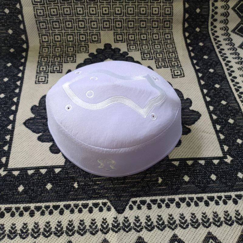 KUPIAH SONGKOK MALAYSIA TEROMPAH PUTIH POLOS