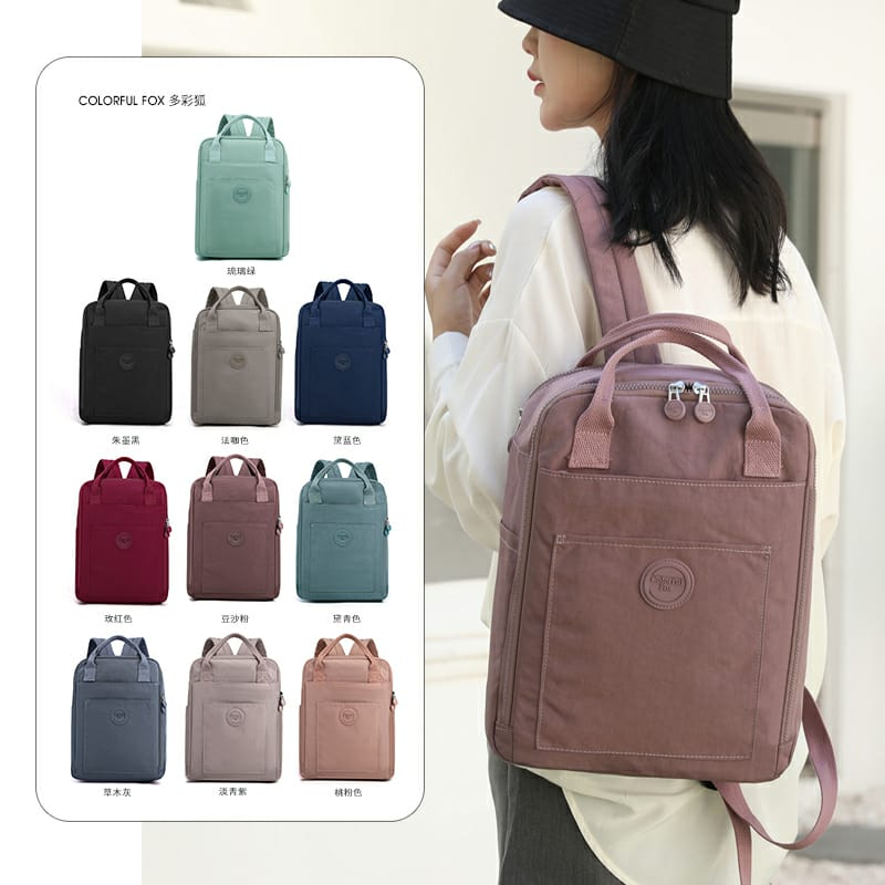 Exclusive Colorful Fox Ori - Tas Ransel Colorful Fox 3010 Ransel Wanita Polyester Waterproof