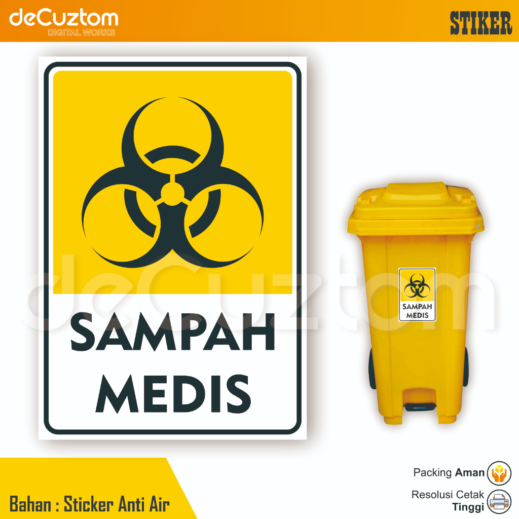 

Stiker Label Penanda Tempat Jenis Sampah Medis Sticker Kuning