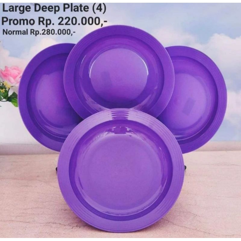 LDP ungu tupperwar* set, piring ungu, plate purple tuppy 4