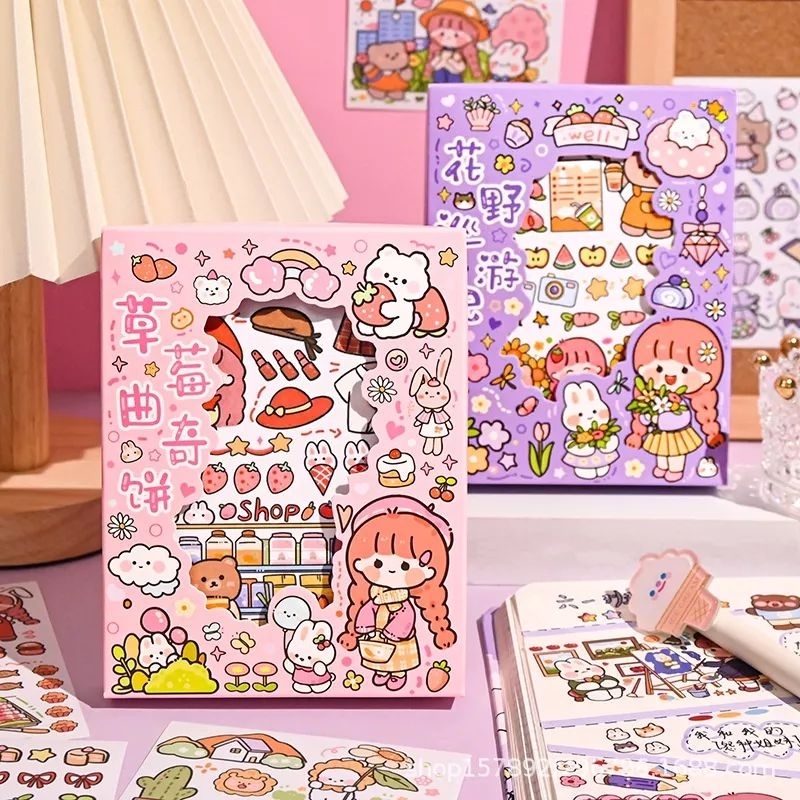 

1box isi 50lembar Stiker Kertas Akichan Non Cutting