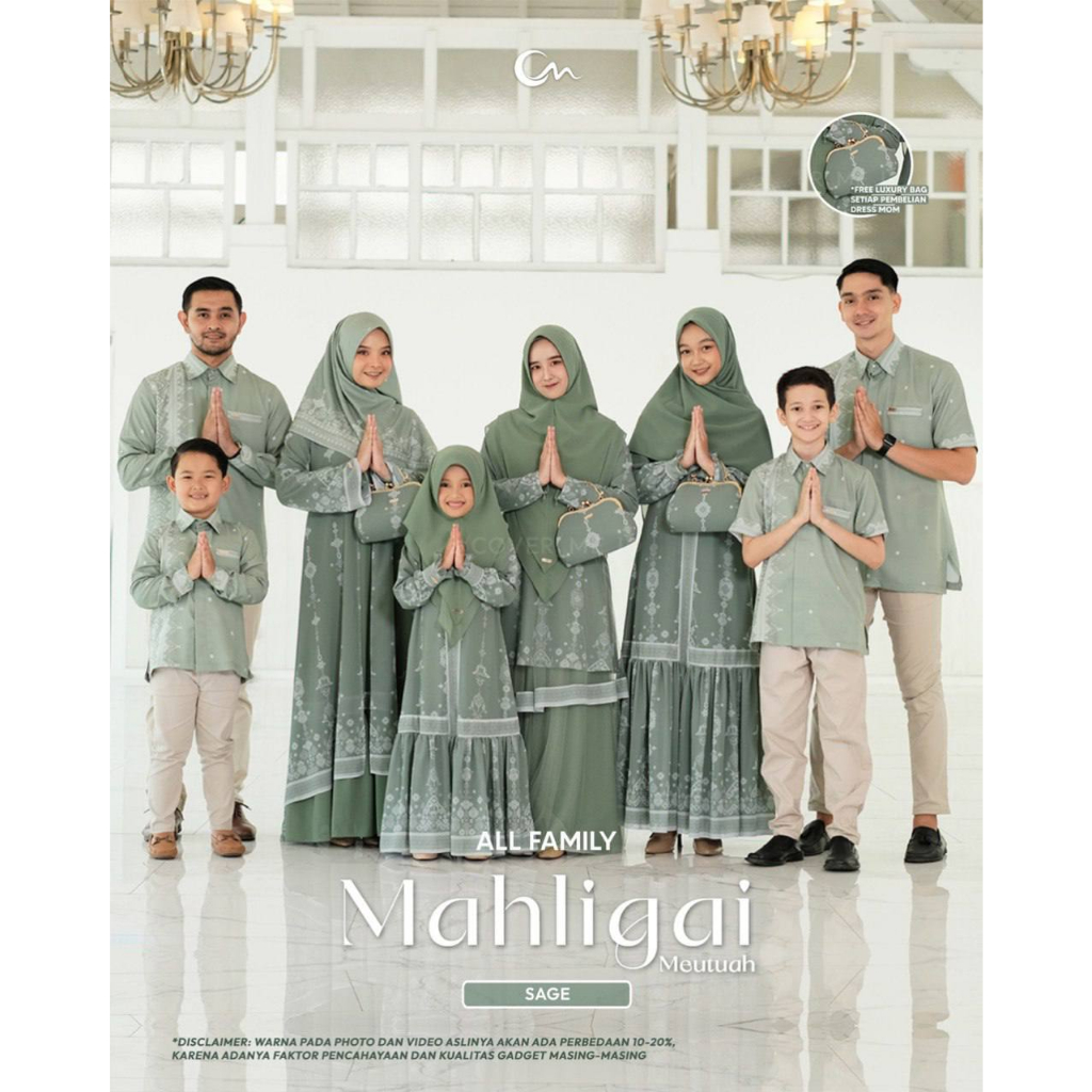 COVER ME MAHLIGAI SAGE GREEN FAMILY // DRESS DEWASA & KEMEJA DEWASA// READY STOK & SIAP KIRIM