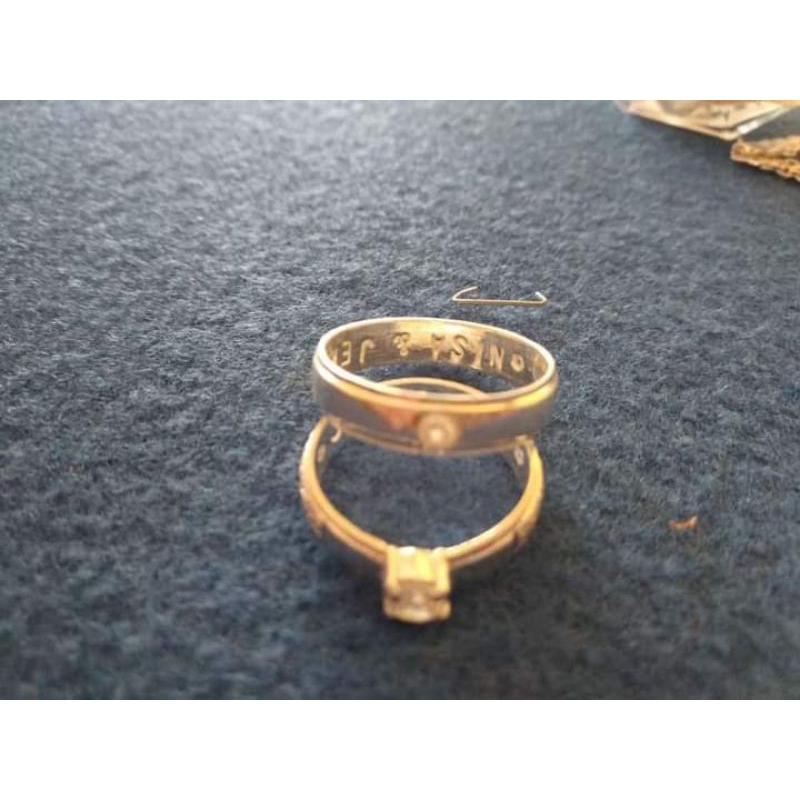 Couple Perak tulis Nama Untuk tunangan Cincin Perak