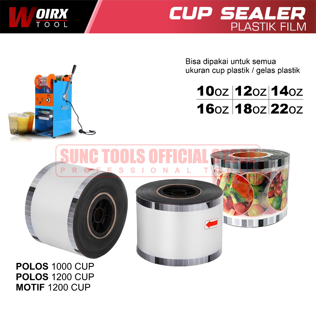 Plastik Roll Lid Cup Sealer Pres Minuman 1000 1200 Cup