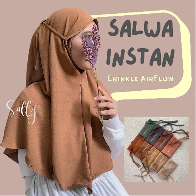 Salwa Instan Rayon Crinkle/ khimar tali/bergo non pet