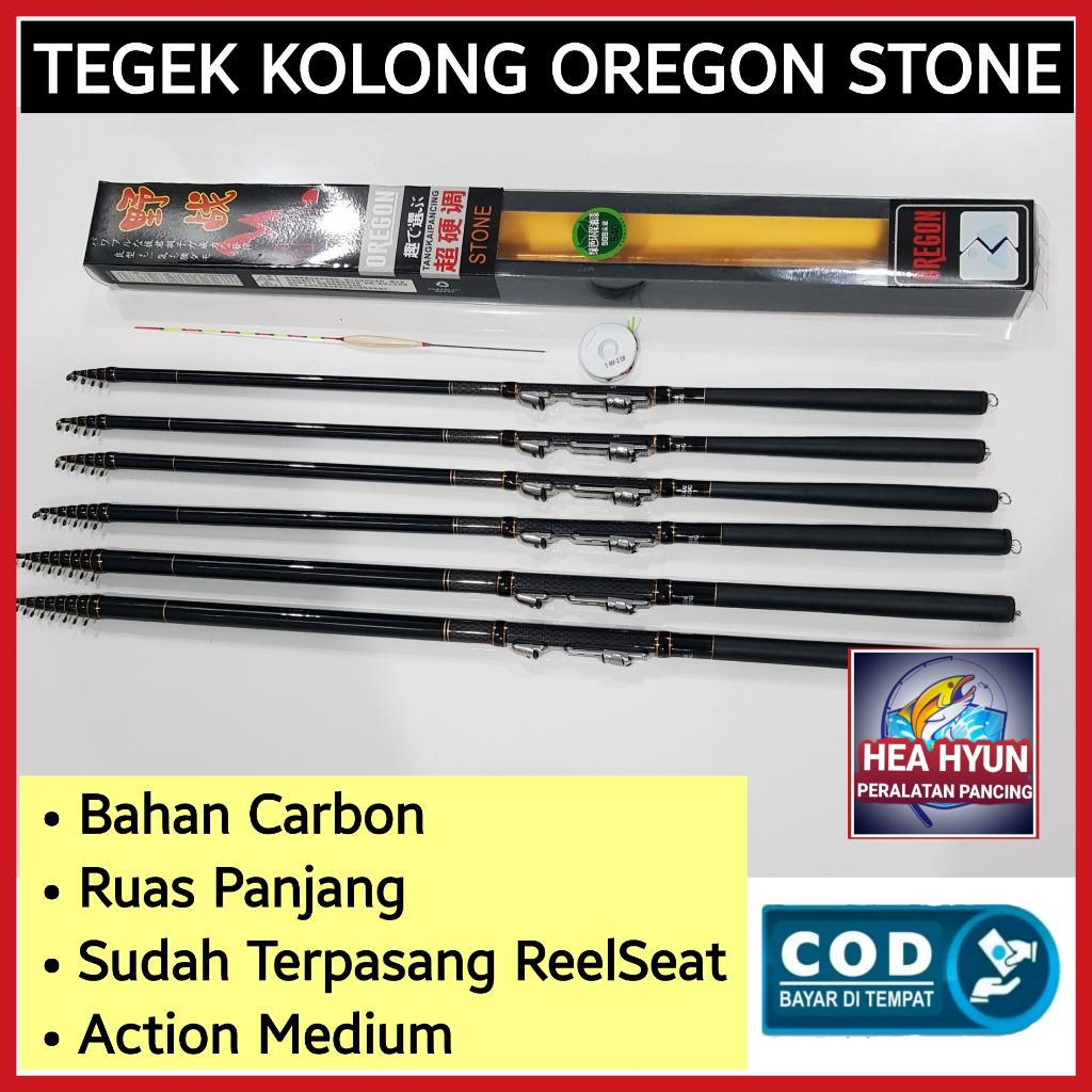 PROMO JORAN TEGEK KOLONG OREGON STONE 270 300 360 450 540 CARBON RING - REEL SEAT SIAP PAKAI
