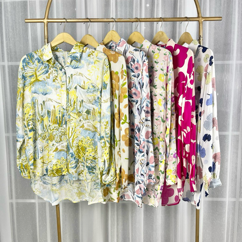 KEMEJA ZR WANITA FLOWER OVERSIZE BANGKOK BKK