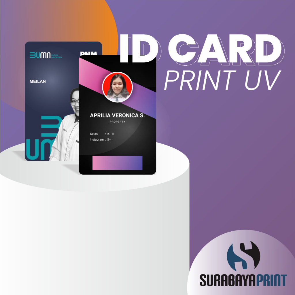 

CETAK CUSTOM ID CARD PRINT UV BAHAN PVC / KARTU MEMBER NAMETAG