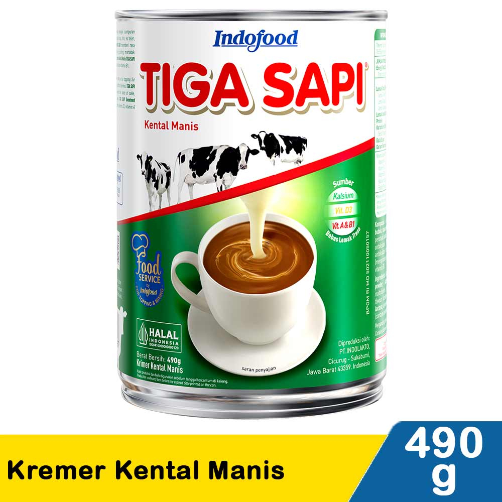 

Susu Tiga Sapi Kental Manis Ukuran 490gr