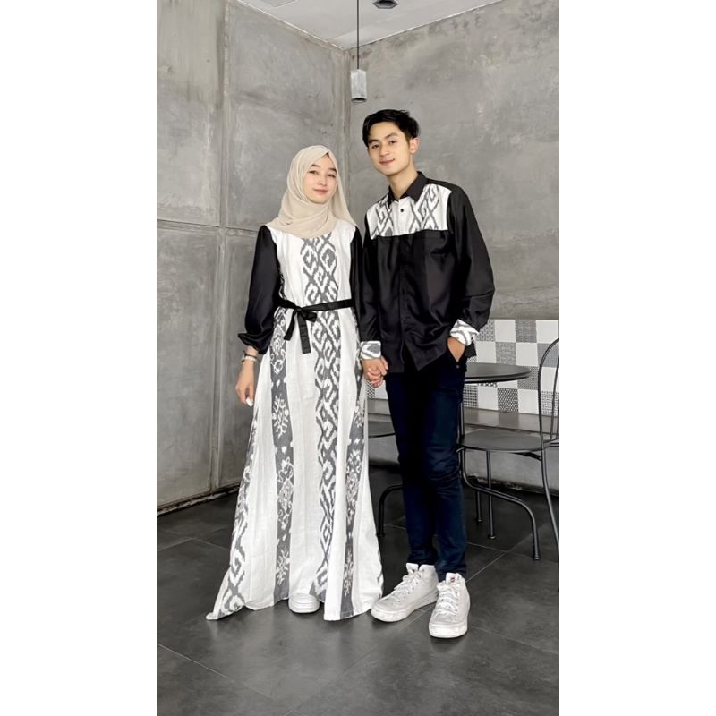 GAMIS TENUN MOTIF TORAJA WHITE - Couple Tenun - raya set tenun