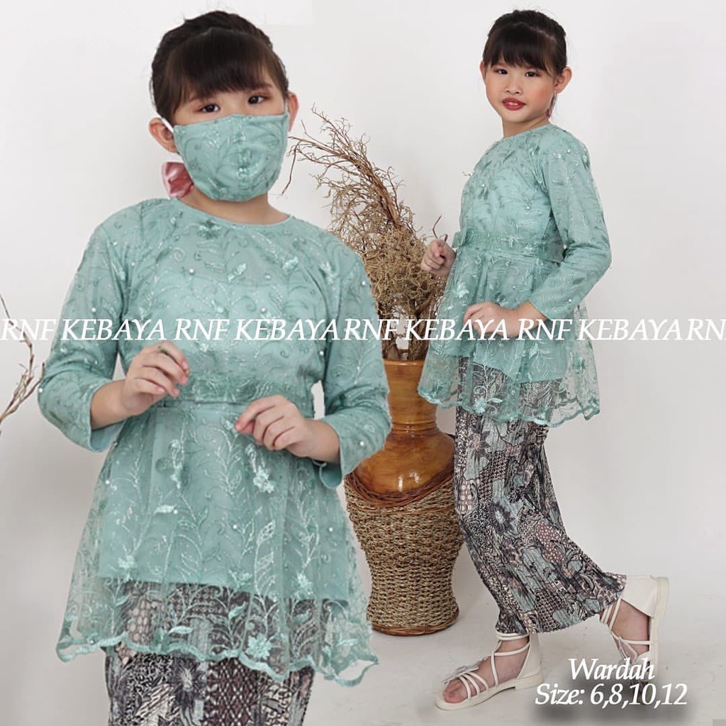 Bisa Stelan Dan Atasan Kebaya Aurora Pita Anak Dan Rok Frisket Batik Panjang//Kebaya Kartini//Kebaya