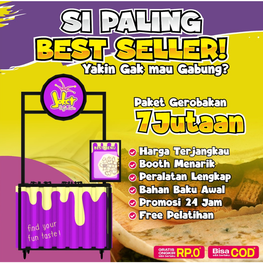 

Paket Usaha Franchise Murah JOGJA LEKER Jajanan Legendaris Laris