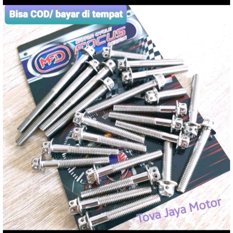 Baut probolt block mesin Honda Tiger full set kanan kiri chroom