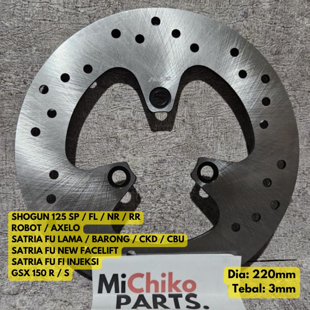 Piringan Cakram Baja Belakang Shogun 125 SP FL NR RR Robot Axelo Satria Fu 150 Lama Barong CKD New F