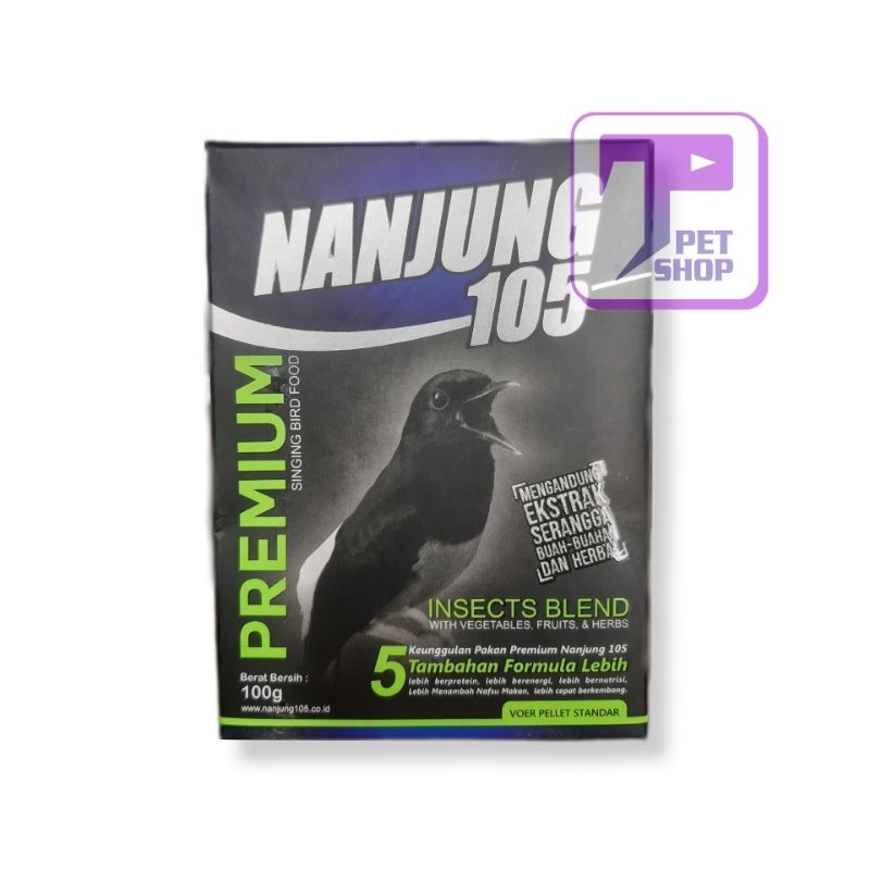 NANJUNG 105 PREMIUM Voer Pelet Ebod Jaya 100gram Pelet Pakan Burung