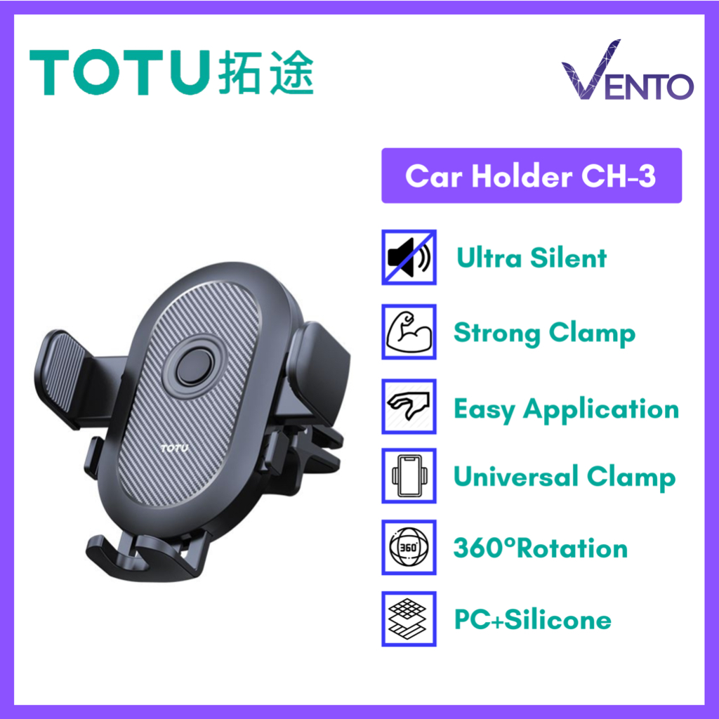 TOTU Phone Car Holder Air Vent AC Dudukan HP Mobil 360 Degree Universal