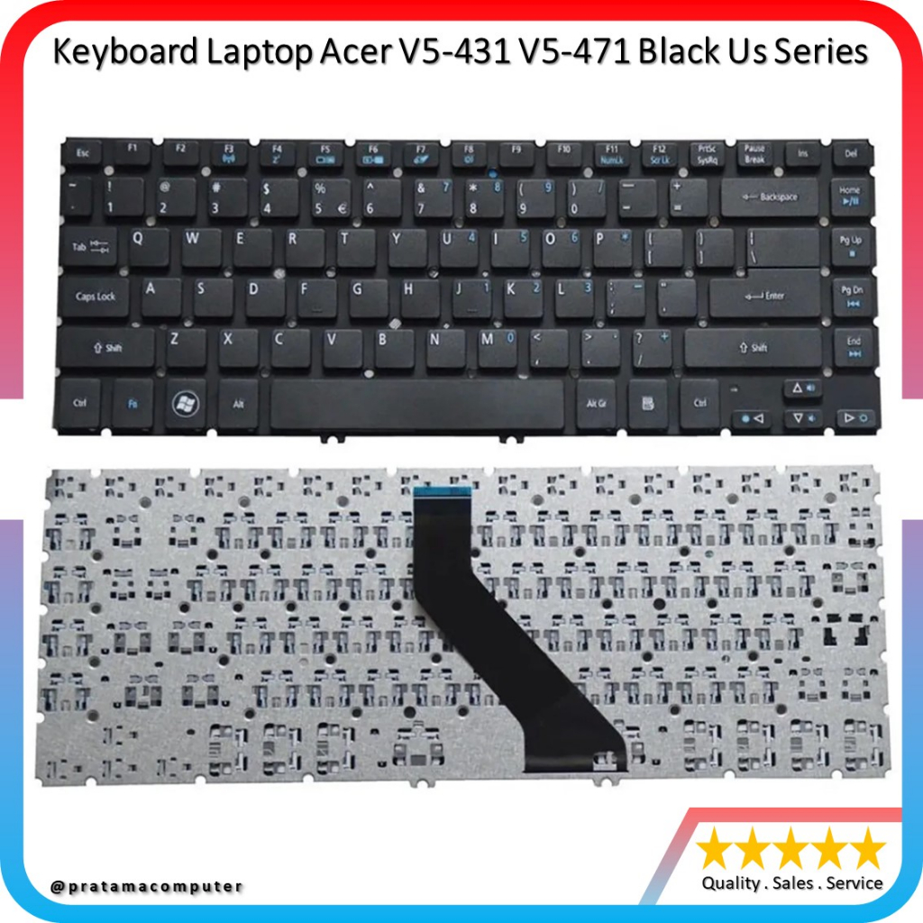 Keyboard Laptop Acer V5-431 V5-471 Black Us Series FREE Packing Dus + Buble