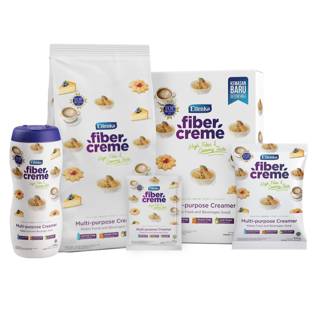 

ELLENKA FIBER CREME Sachet 100 GR / Botol 168 GR - Krimer Bubuk Cream Pengganti Santan