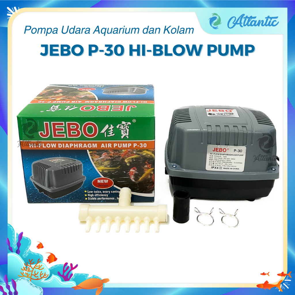 JEBO P30 P-30 P 30 Pompa Udara Oksigen Aerator Air Pump Airator Aquarium Kolam Ikan Akuarium