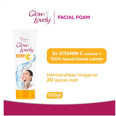 Glow & Lovely Bright C Glow Facial Foam 100g / fair & lovely / glow n lovely / fair n lovely / glow 