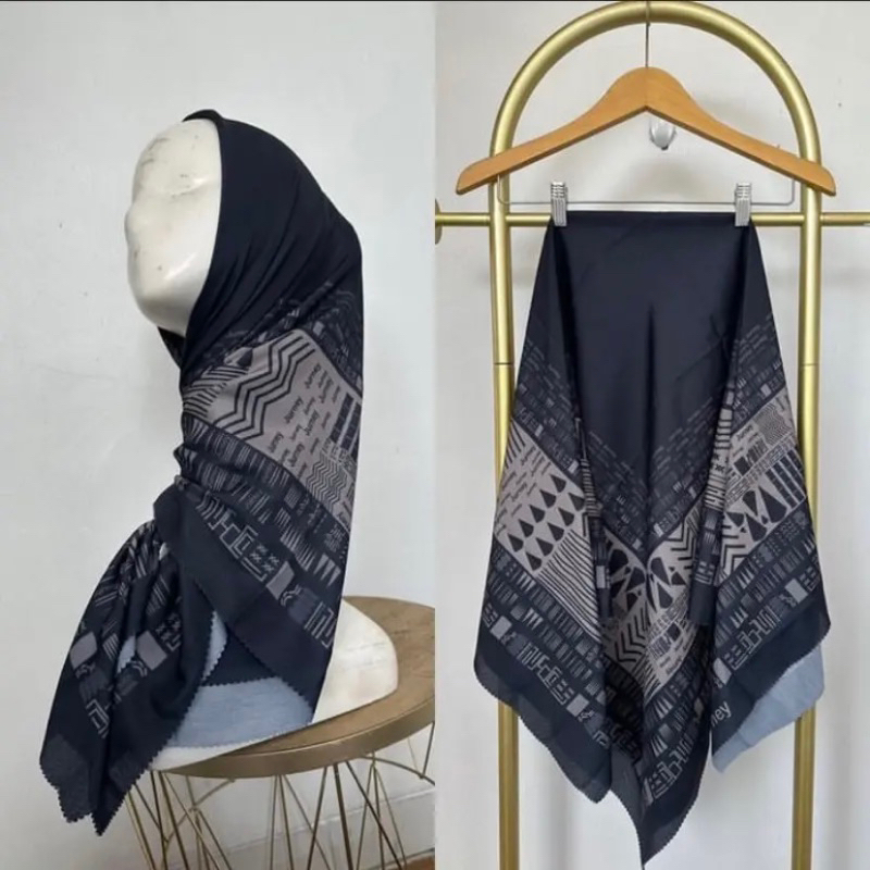 Hijab Segi Empat Voal Motif Journey Premium Jilbab Kerudung Motif Lasercut Voal Printing Premium Fat
