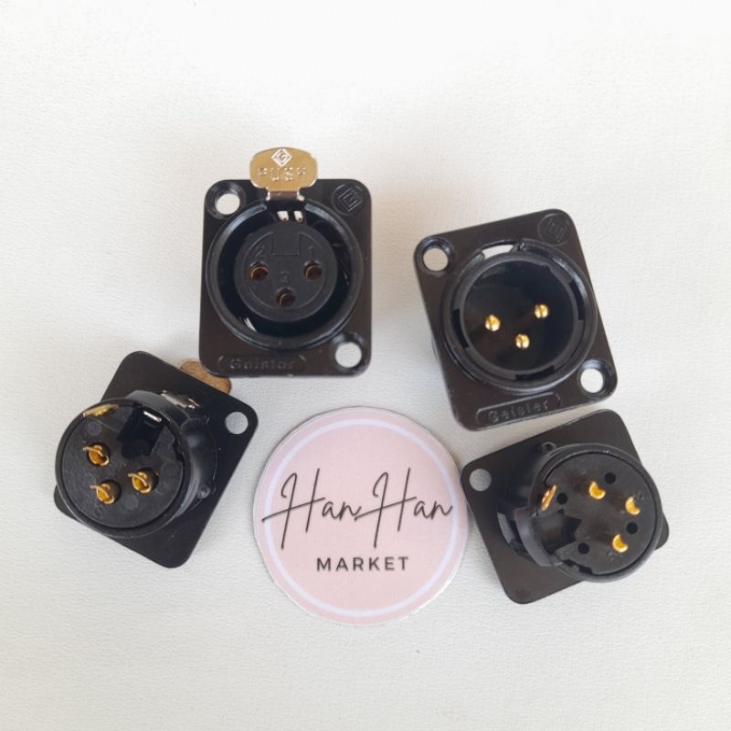 Jek / Soket CANON BODY GEISLER BLACK XLR MALE FEMALE