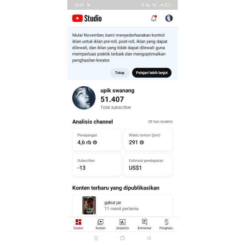 akun Youtube monetisasi