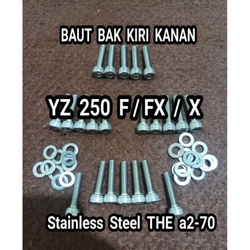 baut blok mesin YZ 250 F set L stainless