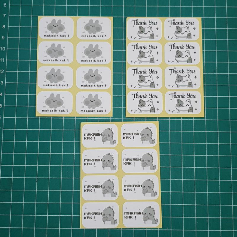 

Stiker Monochrome thank you 20pcs