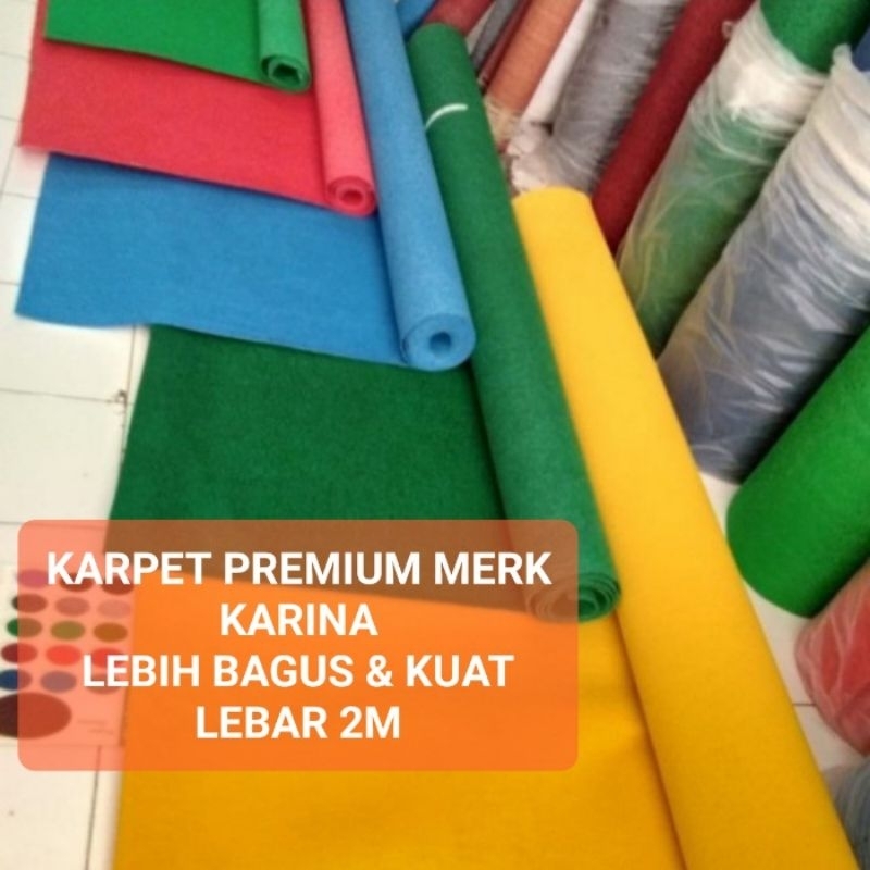 KARPET BLUDRU POLOS WARNA METERAN. MERK KARINA KARPET LEBIH KUAT & HALUS PREMIUM, KARPET MUSHOLA HAR
