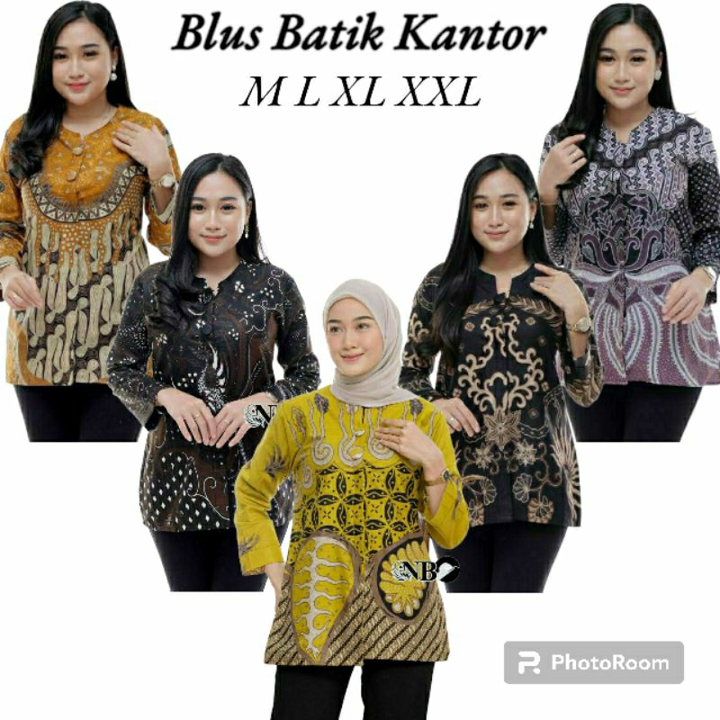Blus Batik Atasan Wanita Sakura Sekar Cendrawasih Merak Encim