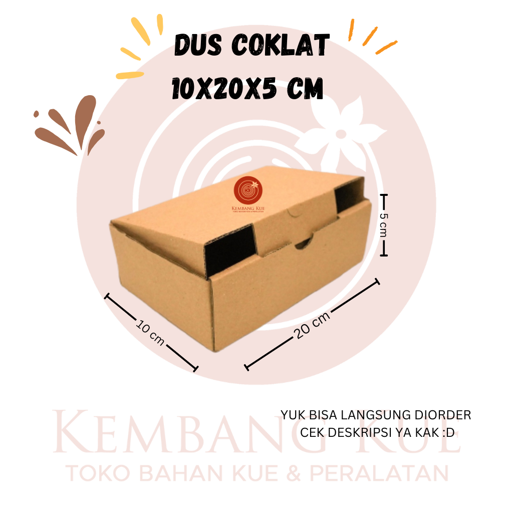 

DUS KUE POLOS 10x20x5 cm/ GIFT BOX COKLAT DIE CUT { ECERAN }