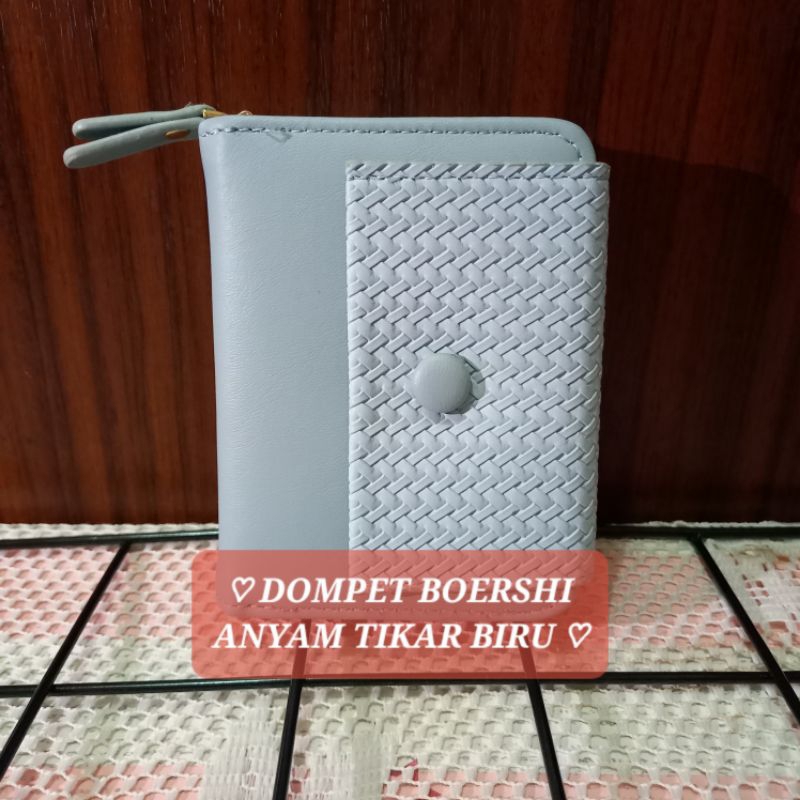 DOMPET BOERSHI ANYAM TIKAR BIRU